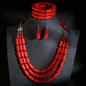 Fashion Jewelry sets Colorful Acrylic Wave Shaped Multilayer Necklace Earrings