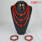 Fashion African Jewelry Set Nigerian Wedding Orange Coral Jewelry Set for Bride