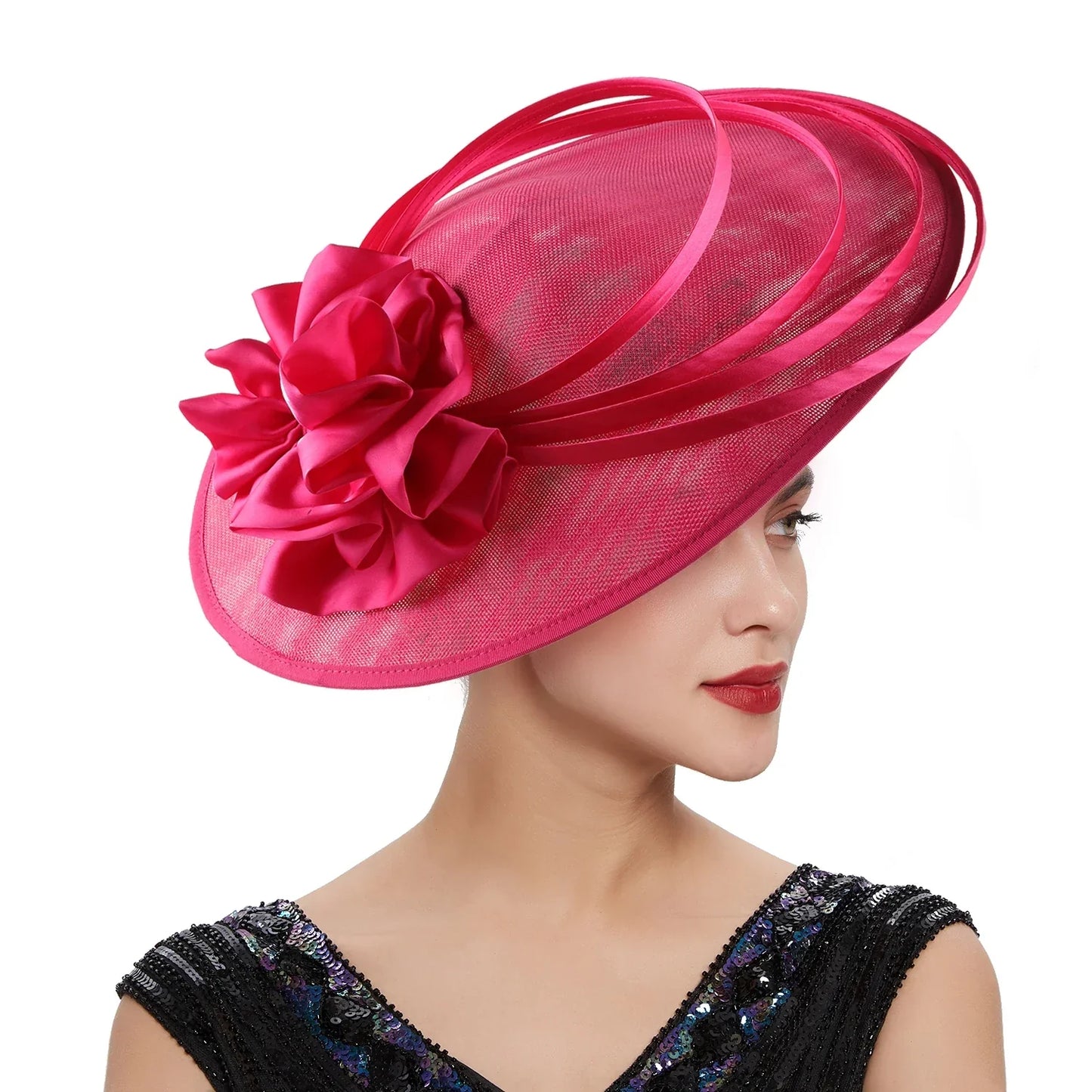 Fancy Christmas Sinamay Fascinator Perfect Wedding Hat Unique Derby Party Hat