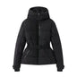 Women's warm skiing series waist down cotton jacket winter new hooded slim fit