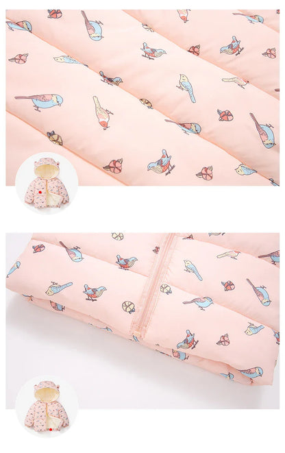 Winter Baby Kids Fleece Jacket Warm Hooded Down Outerwear