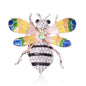 Vintage Classic Women Luxury Bee Crystal Brooch Jewelry Big Rhinesotne Metal Insect Badges For Lady Suit Coat Brooches Pins Gift