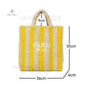 Women's Fashion Large Capacity Handmade Straw Knitting Tote Bag Summer Travel Beach Shoulder Bags Casual Simple Portable Handbag