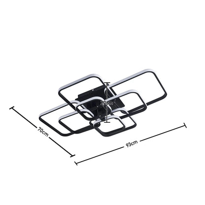 KOMORE Contemporary LED Energy-efficient Semi Flush Ceiling Light,  White / Stepless Dimming