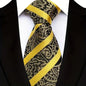8cm Width Yellow Color Neck Ties For Men Paisley Dots Handmade