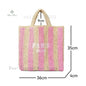 Women's Fashion Large Capacity Handmade Straw Knitting Tote Bag Summer Travel Beach Shoulder Bags Casual Simple Portable Handbag