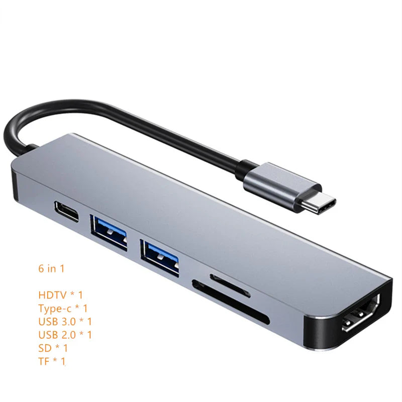 USB C Hub to 4K HDMI-Compatible USB 3.0 2.0 Type C PD Charging Dock for MacBook iPad Samsung S10 Dex TV Mouse Keyboard U Disk