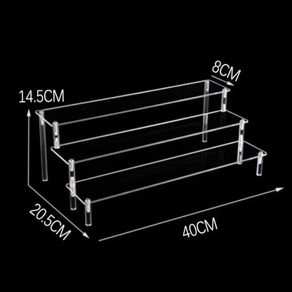 Acrylic Riser Display Stand Perfume Organizer Shelves for Amiibo Funko Figures Toys Cupcake Desserts Collection Cosmetic Jewelry
