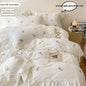 3pcs Rose Embroidered Duvet Cover Set (1*Duvet Cover + 2*Pillowcase, Without