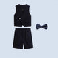 Children Green White Baptism Photography Suit Kids Vest Shirt Shorts Bowtie