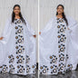 African Dresses For Women Bazin Rich Embroidery Design Floor Length With Scarf