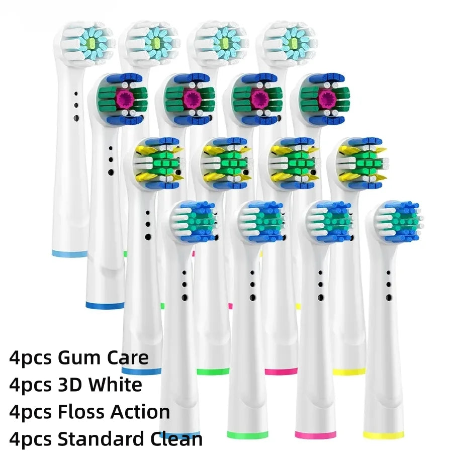 16/20PCS Brush Head nozzles for Oral B Electric Toothbrush Replacement Head Refill Sensitive Floss Cross Action for Oralb