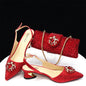 Italian Hollow Design Women's Shoes And Matching Bag