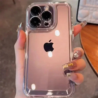 Luxury Silicone Transparent Shockproof Armo Case For iPhone 15 14 13 12 11 Pro Max 7 8 Plus XR XS X Phone Clear Protection Cover
