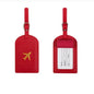 Stamped Leather Business Luggage Tag Suitcase Address Label Luggage Boarding Case Label Name ID Address Clip Travel Accessories