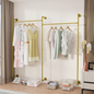 80.7 Inch Long Industrial Pipe Clothes Rack Double Clothes Rail Loft Residential Tidy Wardrobe Wall Clothing Hanging Rack