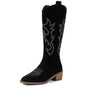 Women Chelsea Cowboy Knee High Boots for Women Mid Heels Walking Shoes Winter
