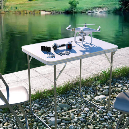 EFAN Folding Table 6FT/80CM Portable Aluminium Party Kitchen BBQ Trestle Outdoor Tool for Camping Picnic Garden Study Writing