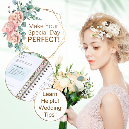 Bride's Wedding Planner&Organizer Wedding Planner Gold Foil Hardcover with Metal Corner+Countdown Calendar Engagement Diary Gift