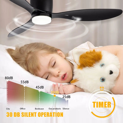 IRALAN Modern Led Ceiling Fan Without Light DC Motor 6 Speeds Fans Low Floor Loft Remote Control Lux&vitae Fan With Lights