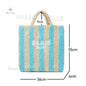 Women's Fashion Large Capacity Handmade Straw Knitting Tote Bag Summer Travel Beach Shoulder Bags Casual Simple Portable Handbag