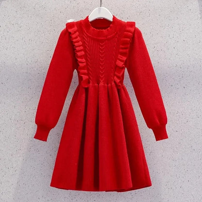Women's Solid Color Casual Knit Sweater Pullover Autumn Winter Dress