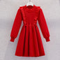 Women's Solid Color Casual Knit Sweater Pullover Autumn Winter Dress