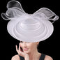 Elegant Wedding Big Size Fascinator Hat Women Flower Multimodal Hair Top Clips