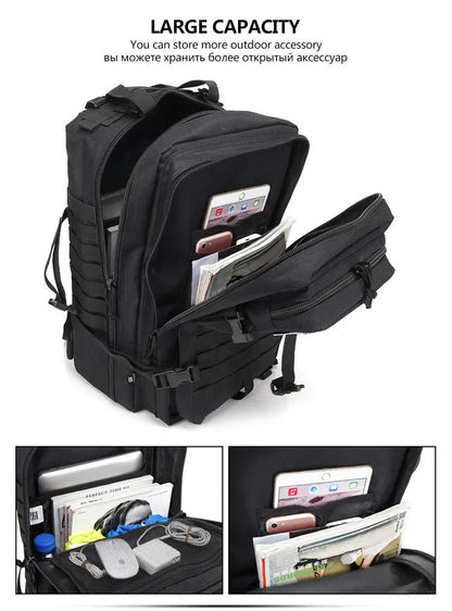 QT&QY 30/50L Tactical Backpacks Man Traveling Bags Survival Outdoor 3P Assault Pack EDC Molle Pack hiking Trekking Hunting Bag