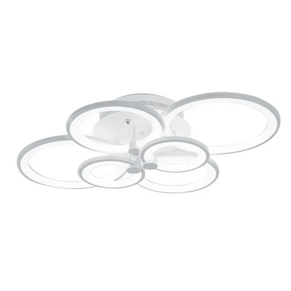 KOMORE Modern Circular LED Semi Flush Ceiling Light, 54 W/94W/142W Cool White for Nordic Decor for Office, Living Room, Bedroom