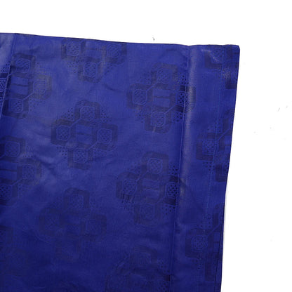 Men's African Traditional 3PCS Outfit  Blue Bazin Riche Agbada Embroidered Robe