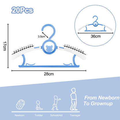 Non-slip Baby Clothes Hanger Adjustable Storage Hangers Plastic Multi-Functional Clothes Hanger, Clothing Store，Family