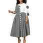Elegant Rich Dashiki Traditional African Gowns for Women 3/4 Sleeve for Party