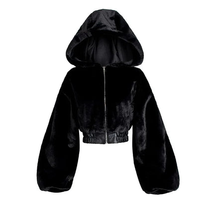 Women's Winter Fabulous Fluffy Hooded Fur Jacket
