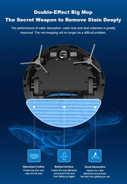 Liectroux / LILIN X6 LDS Robot Vacuum Cleaner,Laser Lidar Navigation,Wet Dry Mopping,6500Pa Suction,Multi-Floor Map,Carpet Boost