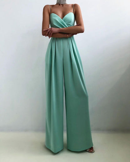 Imani - Elegant Spaghetti Strap Wide-Leg Jumpsuit