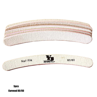 5/25Pcs/Lot Nail File Mix Color 80/100/150/180/240 Grit Professional Sandpaper Cuticle Remover Buffer Files Manicure Tool Set