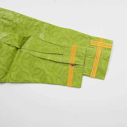 Men's Traditional Agbada 2PCS Green Bazin Riche Shirt and Pant