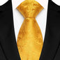 8cm Width Yellow Color Neck Ties For Men Paisley Dots Handmade