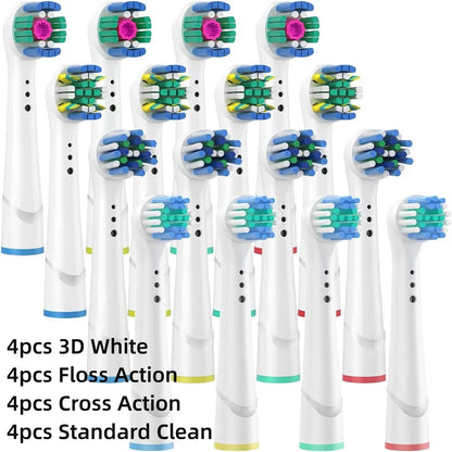 16/20PCS Brush Head nozzles for Oral B Electric Toothbrush Replacement Head Refill Sensitive Floss Cross Action for Oralb