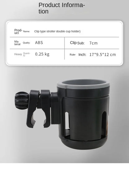 Stroller Cup Holder Phone Support Milk Bottle Drink Cup Holder Conversion 2 Cups for Universal Pram Baby Stroller Accessories