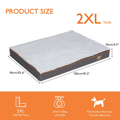 Dog Bed M L XL 2XL 3XL Waterproof Orthopedic Pet Bed Cushion for Indoor Dog Crate Kennels Mat with Washable Cover