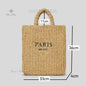Women's Fashion Large Capacity Handmade Straw Knitting Tote Bag Summer Travel Beach Shoulder Bags Casual Simple Portable Handbag