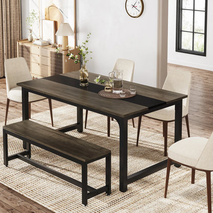 Tribesigns 63"x31.5" Dining Table, Industrial Kitchen Table for 6-8 Person, Rectangular Dinner Table for Dining Room Kitchen