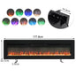 KOMORE Wall Mounted Electric Fireplace with Remote Control for Living Room, Automatic Safety Shutoff , 12 Flame Colors