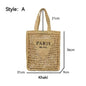 Women's Fashion Large Capacity Handmade Straw Knitting Tote Bag Summer Travel Beach Shoulder Bags Casual Simple Portable Handbag