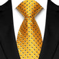 8cm Width Yellow Color Neck Ties For Men Paisley Dots Handmade