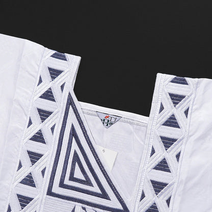 African Clothes for Men Traditional Rich Bazin Original Embroidery White Clothing Men 3 PCS Set Wedding Party Occasion 2024