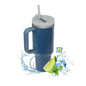 Large capacity 1200ML 304 stainless steel insulated water bottle insulated coffee cart cup hot and cold cups, straw with handle