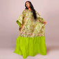 Gold Line African Women Brocade Boubou Dress Party Dashiki Embroidery With